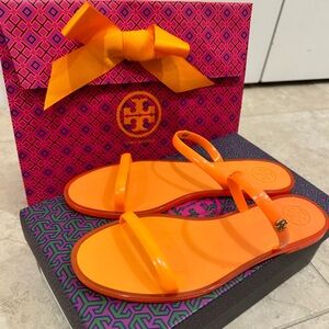 Tory Burch Two-Band Jelly Slides - Size 8